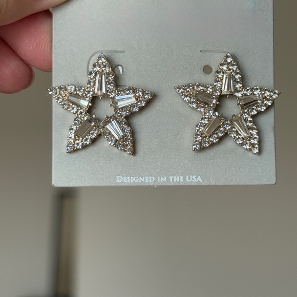 ⚜️ Star Shaped Crystal Earrings - Picture 3 of 6